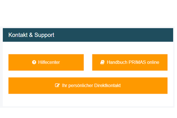Kontaktseite im Prüfmittelmanagementsystem PRIMAS online 