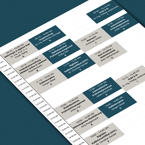 Anschnitt des Programms des Symposiums 2026 auf blauem Untergrund