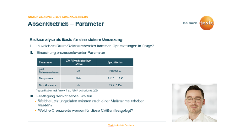 Energieeffizienz im Reinraum – Einführung eines Absenkbetriebs