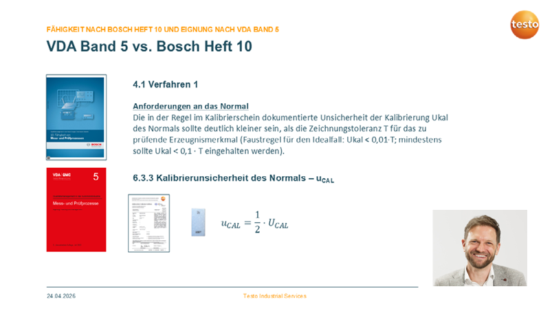 Webinar-Folie Unterschied VDA Band 5 und Bosch Heft 10 - einfach erklärt
