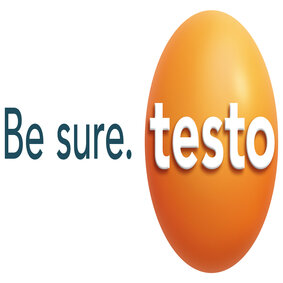 Das Testo-Logo mit Slogan. Le logo avec le slogan